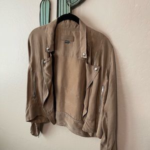 Blank NYC Suede like brown Carmel biker moto jacket Small